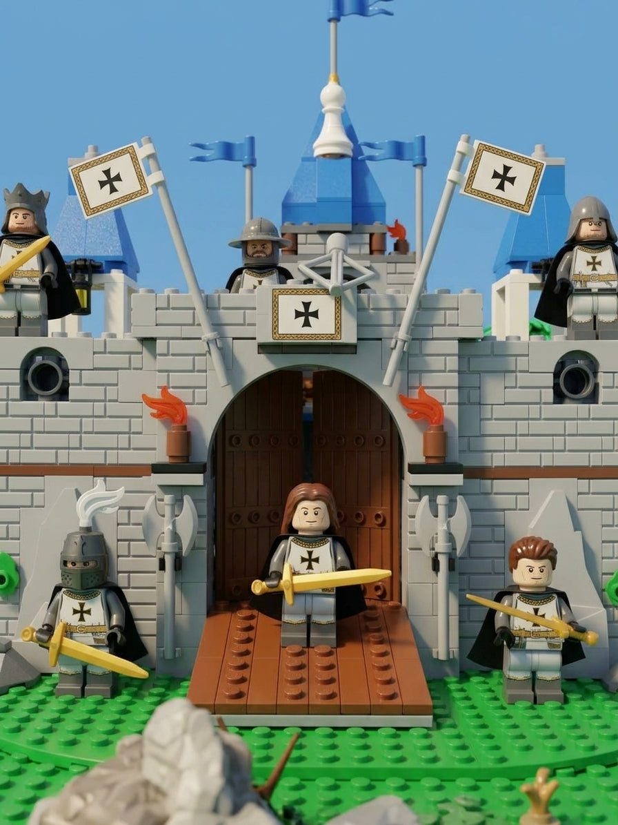 Medieval Crusader Castle Building Set (512 Pieces) – Includes 6 Knights