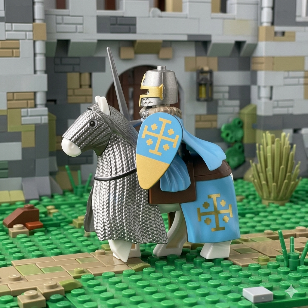Medieval Kingdom of Jerusalem Knight – High-Detail Custom Brick Minifigure
