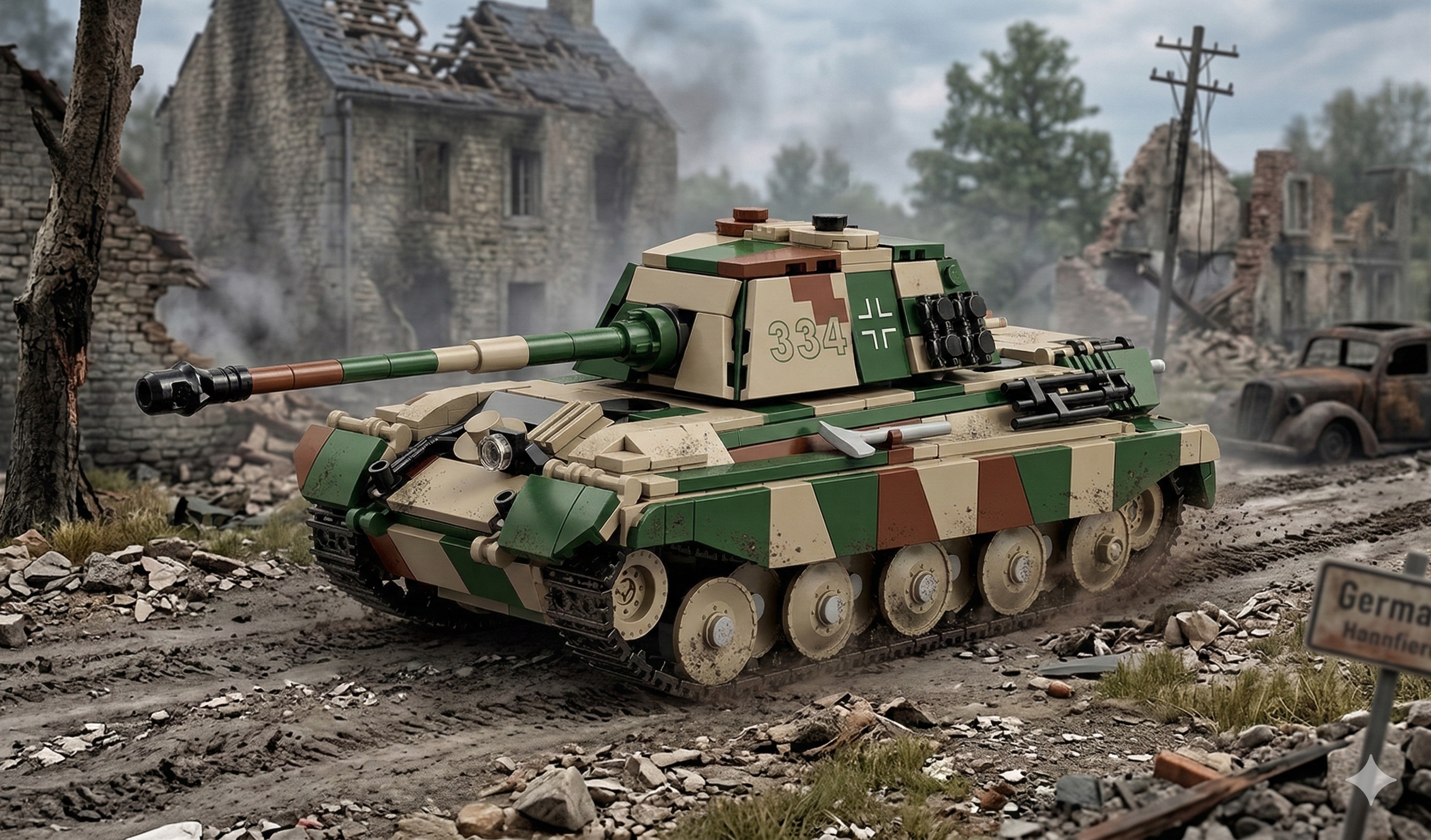 King Tiger WW2 Tank Military Vehicle Building Blocks Toy Bricks Model Set 853pcs