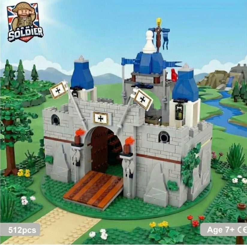 Medieval Crusader Castle Building Set (512 Pieces) – Includes 6 Knights