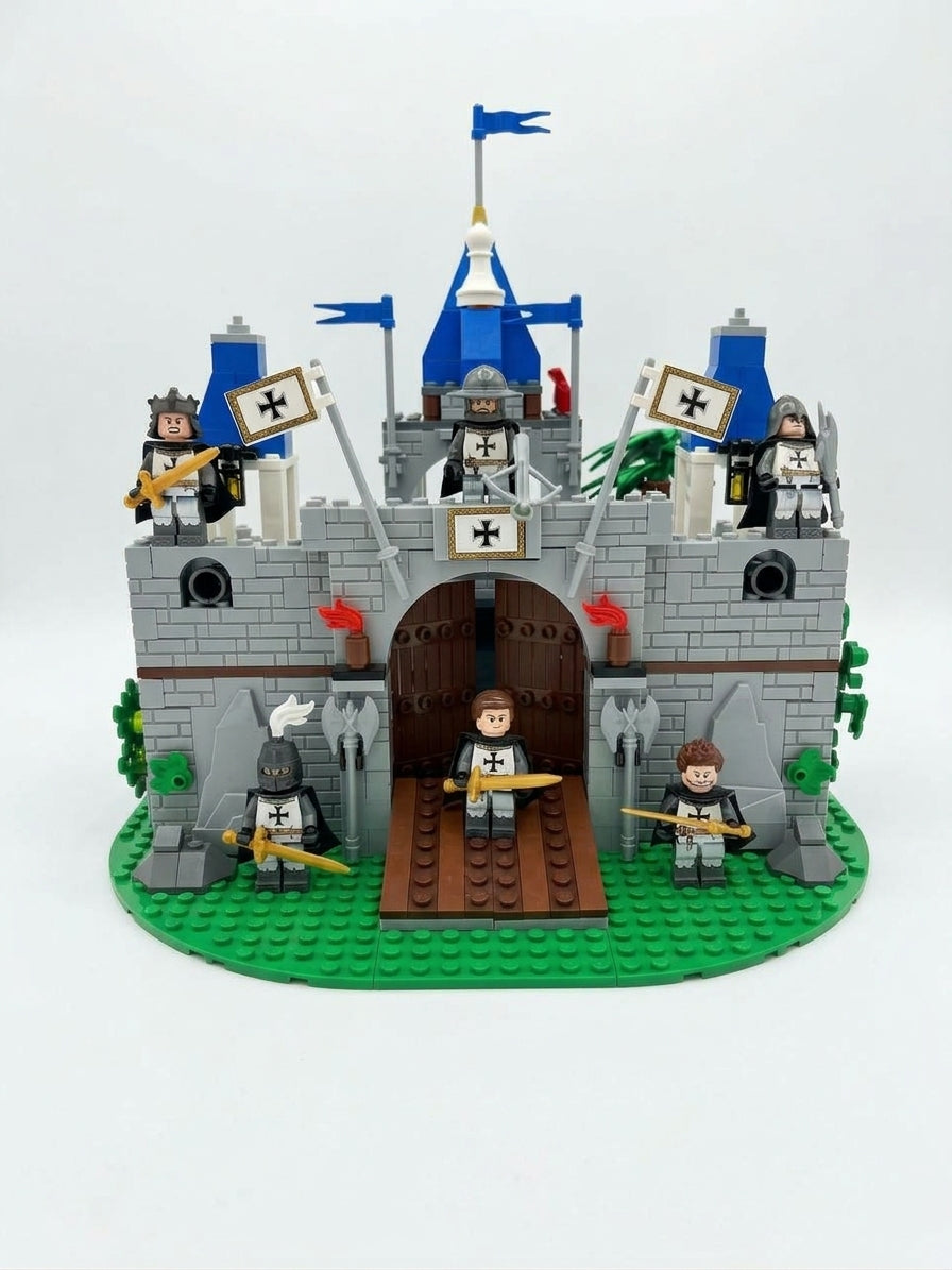 Medieval Crusader Castle Building Set (512 Pieces) – Includes 6 Knights