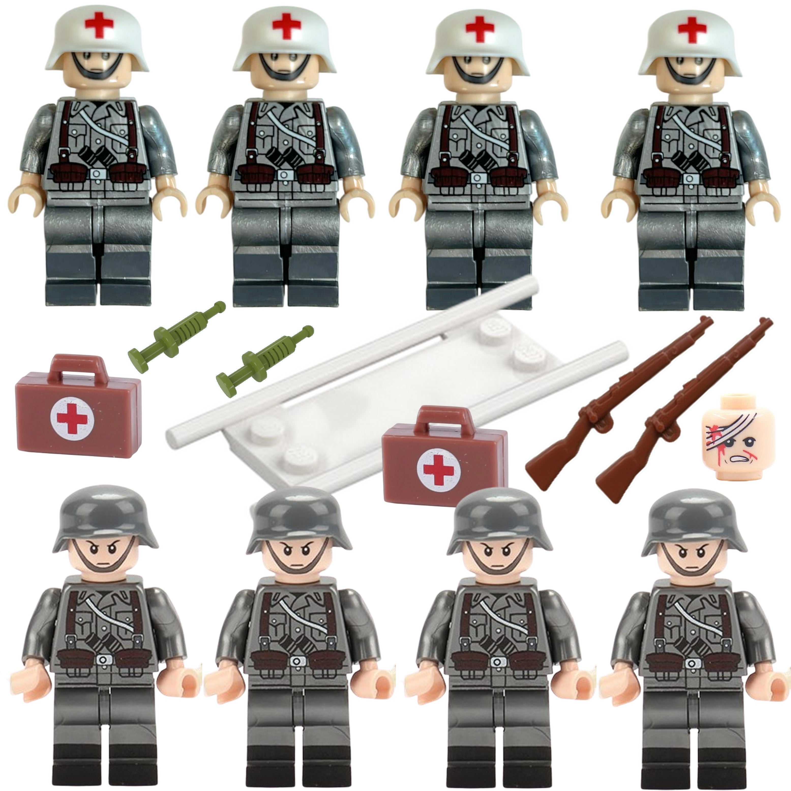 German WW2 Medic set of 8 figurers