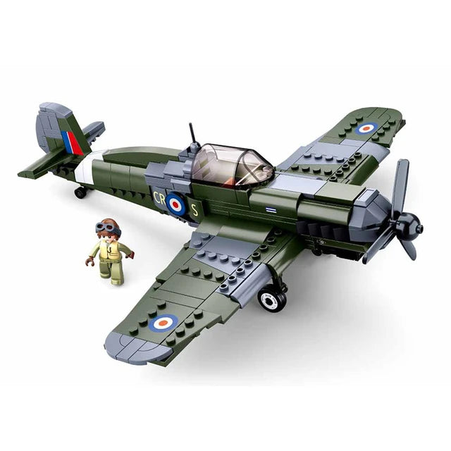 WW2 British Spitfire Military Vehicle Building Blocks Toy Bricks Model 290pcs